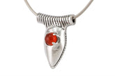 Arrowhead necklace with orange carnelian: oxidized silver warrior jewelry - Fine Jewelry by Anastasia Savenko